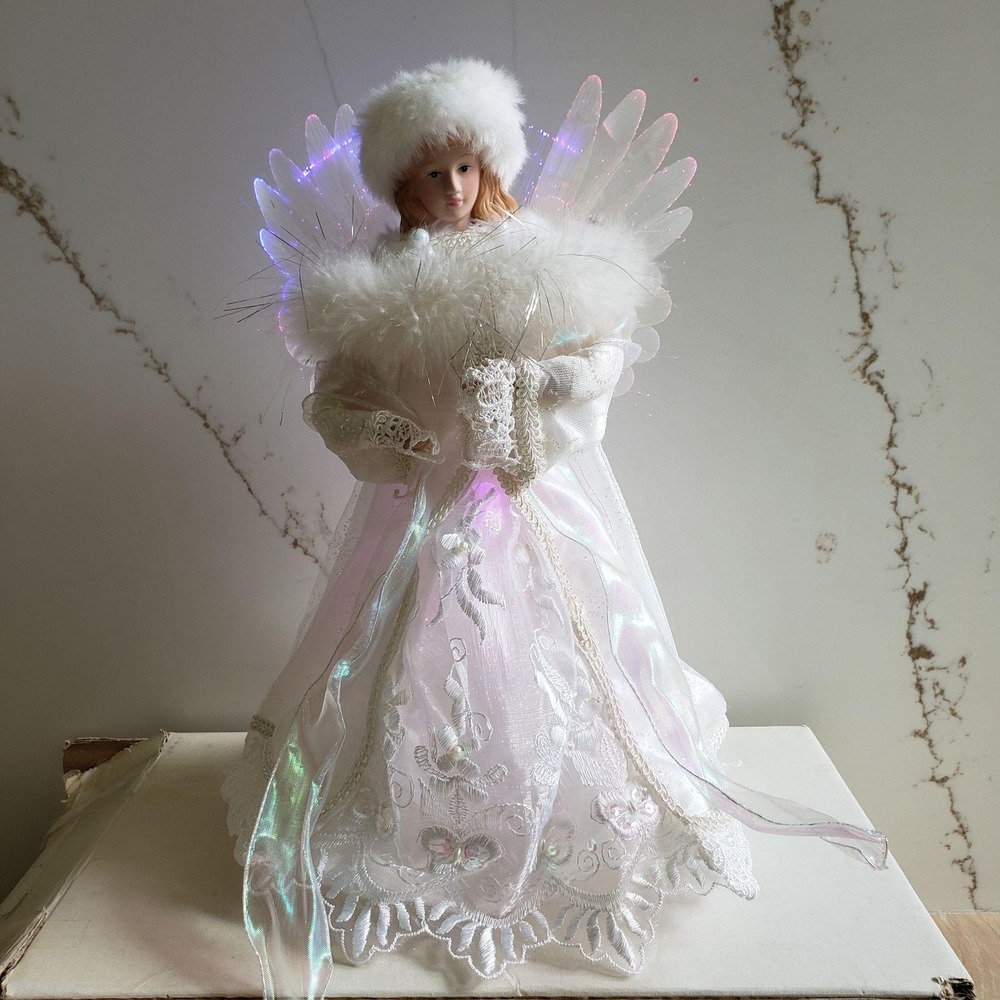 Fiber Optic Snow Angel Christmas Tree Topper Lighted White 88060 Decoration